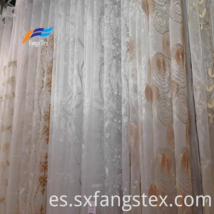 Textile Factory Embroidered Fabric Window Voile Curtain 1